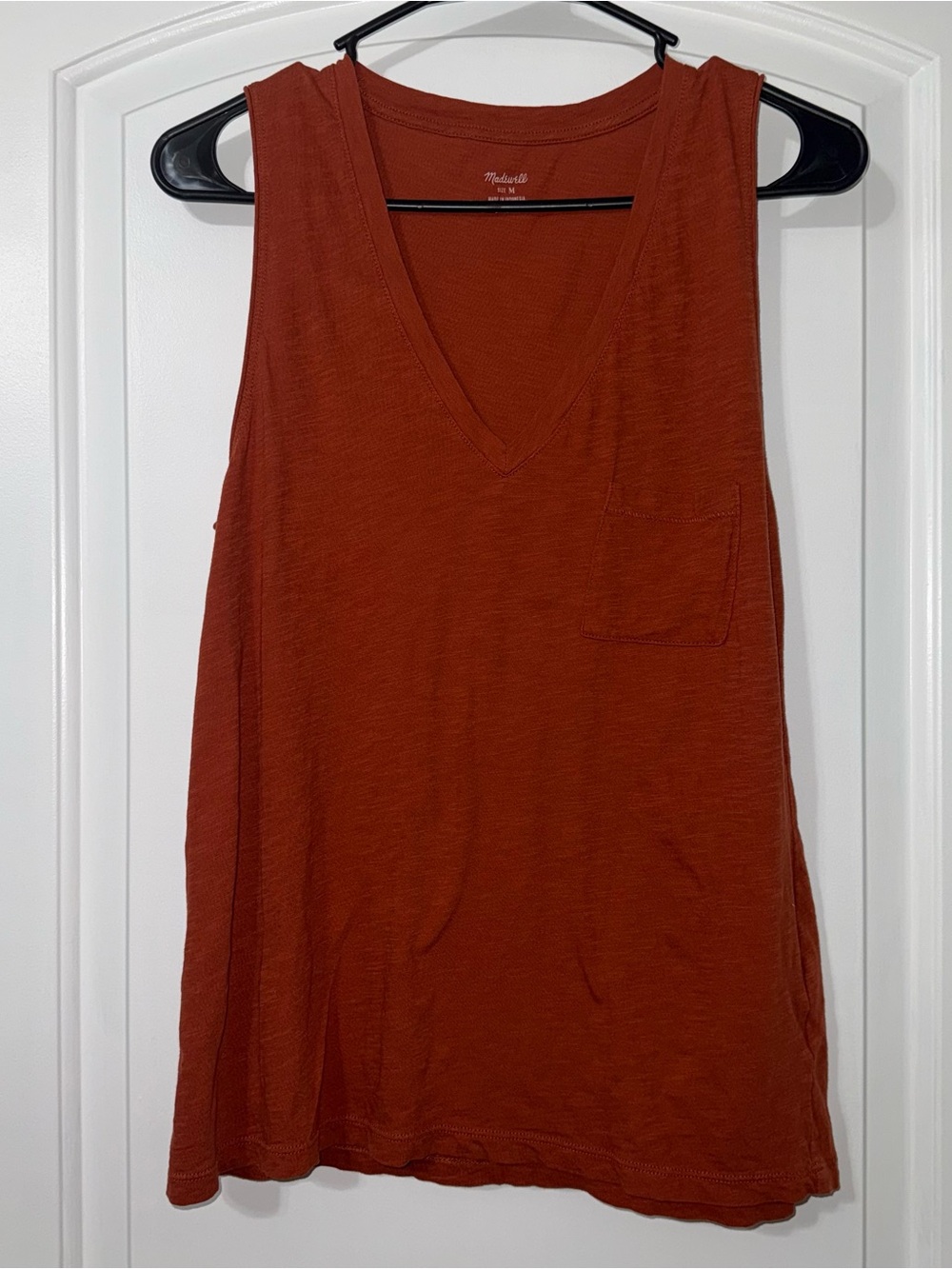 Madewell V Neck Tank Top Women’s Size Medium Cotton Burnt Orange